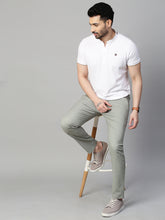 Genips Men's Mint Cotton Stretch Caribbean Slim Fit Self Design Trousers